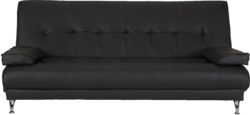 Sicily - 2 Seater Leather Effect Clic Clac - Sofa Bed - Black